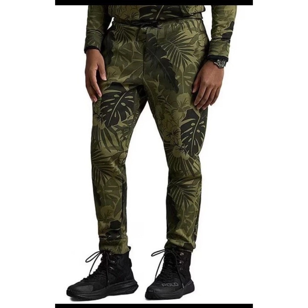 $168 Polo Ralph Lauren Palm Camo Double Knit Jogger Pants Green 5LT